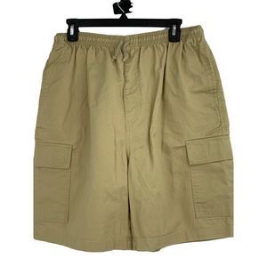 Mens VS Vanona Sports Elastic Waist Shorts Cargo Tan 1542 Pull on Size Medium